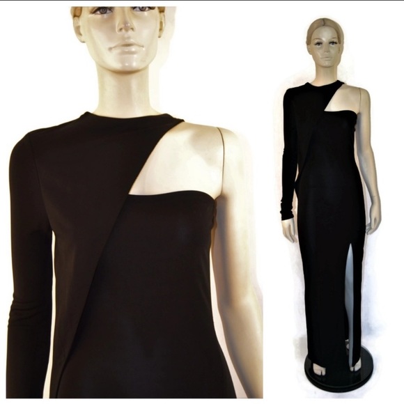 Cut25 Yigal Azrouel Black Longsleeve Gown Size 6 - Picture 5 of 8